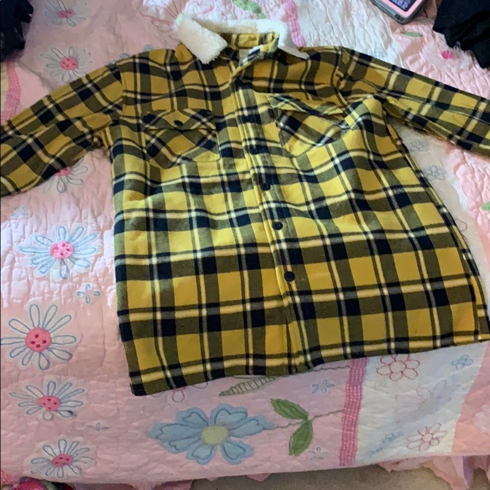 Yellow and black checkered jacket